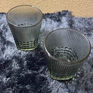 Neil Lane Bead Design Square Bottom Smokey Gray Rock Glass Set Of 2